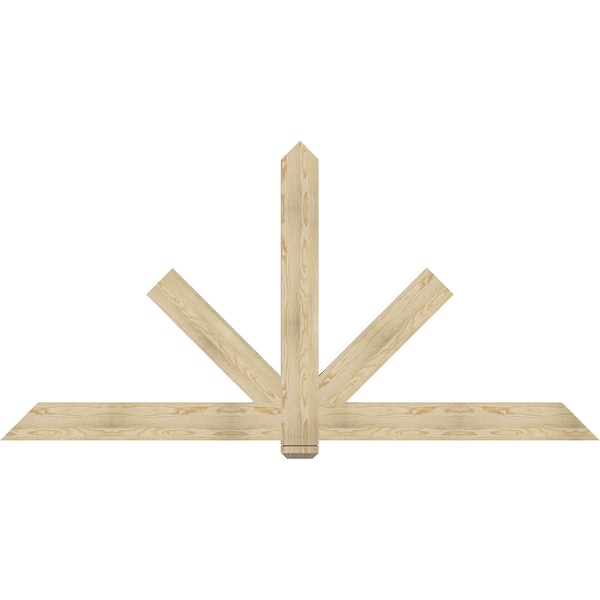 Ekena Millwork Kennewick Rough Sawn Timber Gable Bracket, Douglas Fir, 96"W x 48"H x 2"D x 6"F, 12/12 Pitch GBW096X48X0206KEN00RDF - main